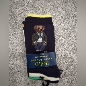 Ralph Lauren Navy Bear Socks